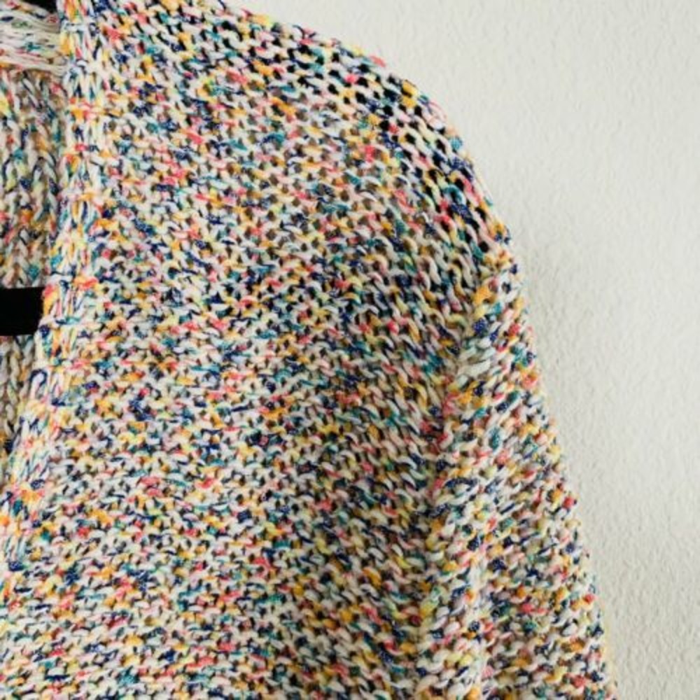Zara Knit Rainbow Weave V Neck Sweater - Picture 2 of 4